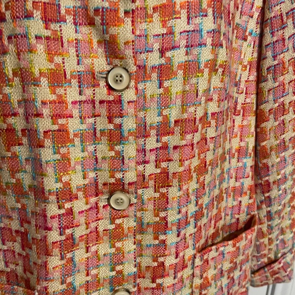 Multi color tweed blazer with buttons size 16 - Picture 2 of 4